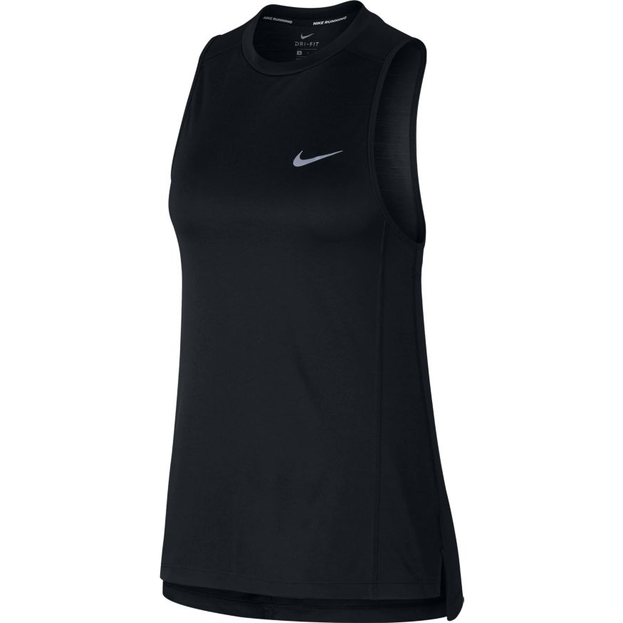 Nike Dry Miler Running Tank Womens | Black|Reflective Silver ...