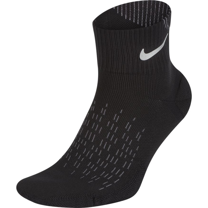Nike Elite Cushioned Ankle Sock | Black|Reflective Silver - forrunnersbyrunners